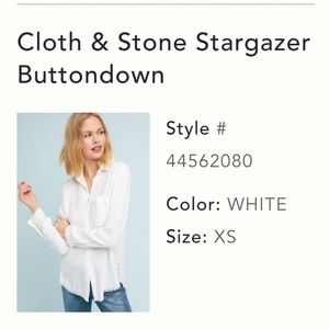 Anthropologie Cloth & Stone white button down top